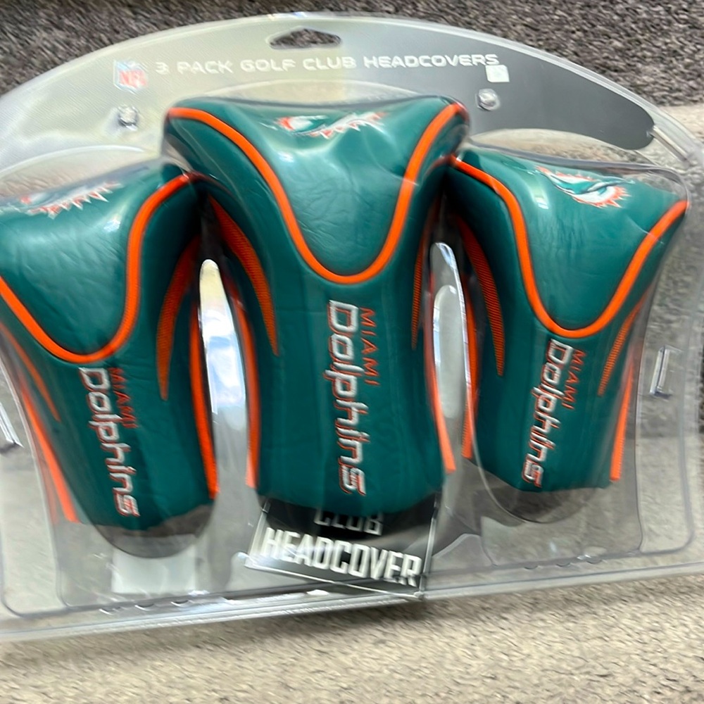 3 pack golf club head cover Miami Dolphins